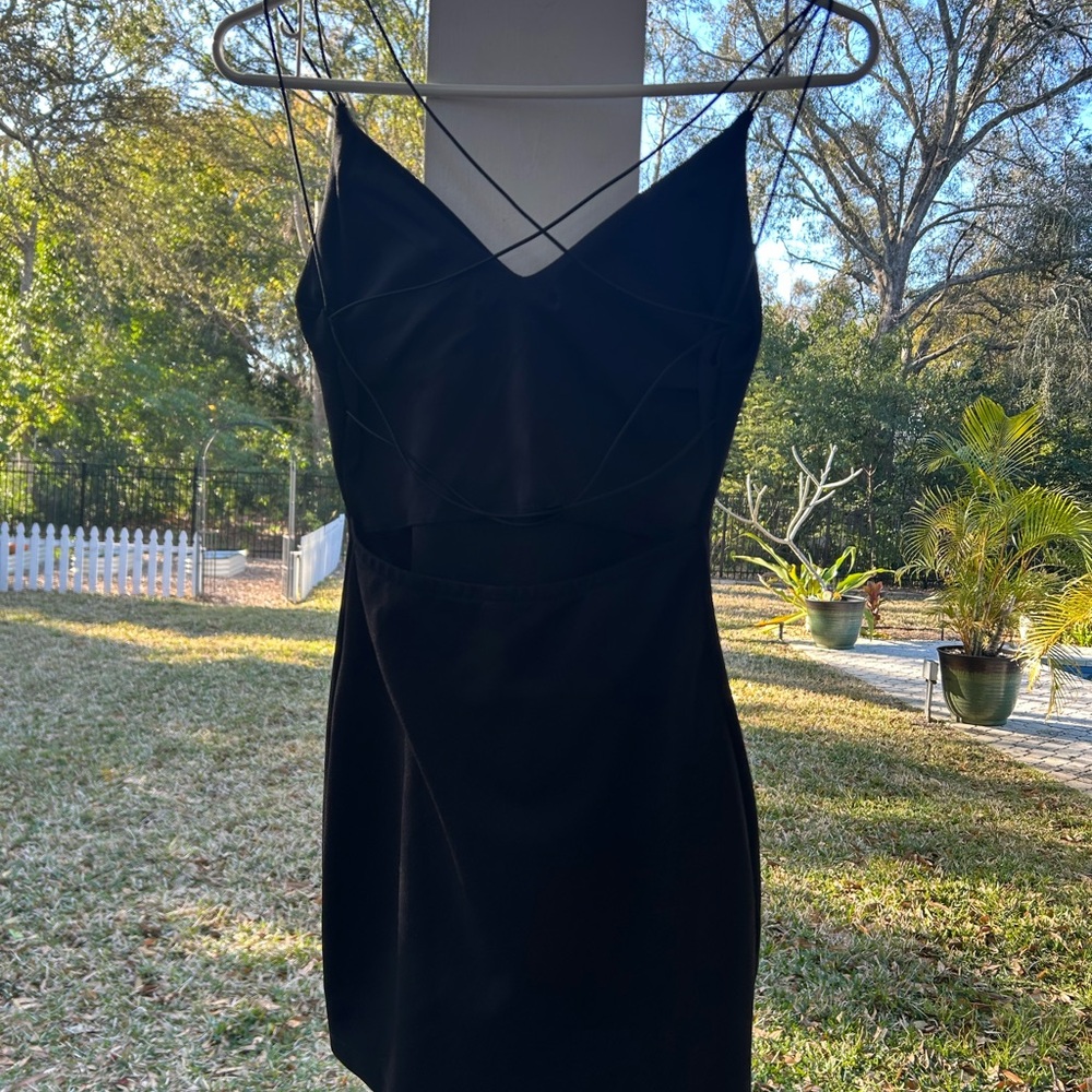 Windsor Elegant Black Spaghetti Strap Dress
